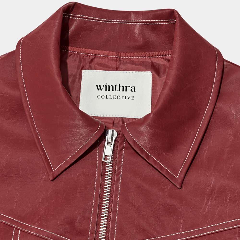 R&B | Übergroße Jacke mit Kontrastnähten Rot