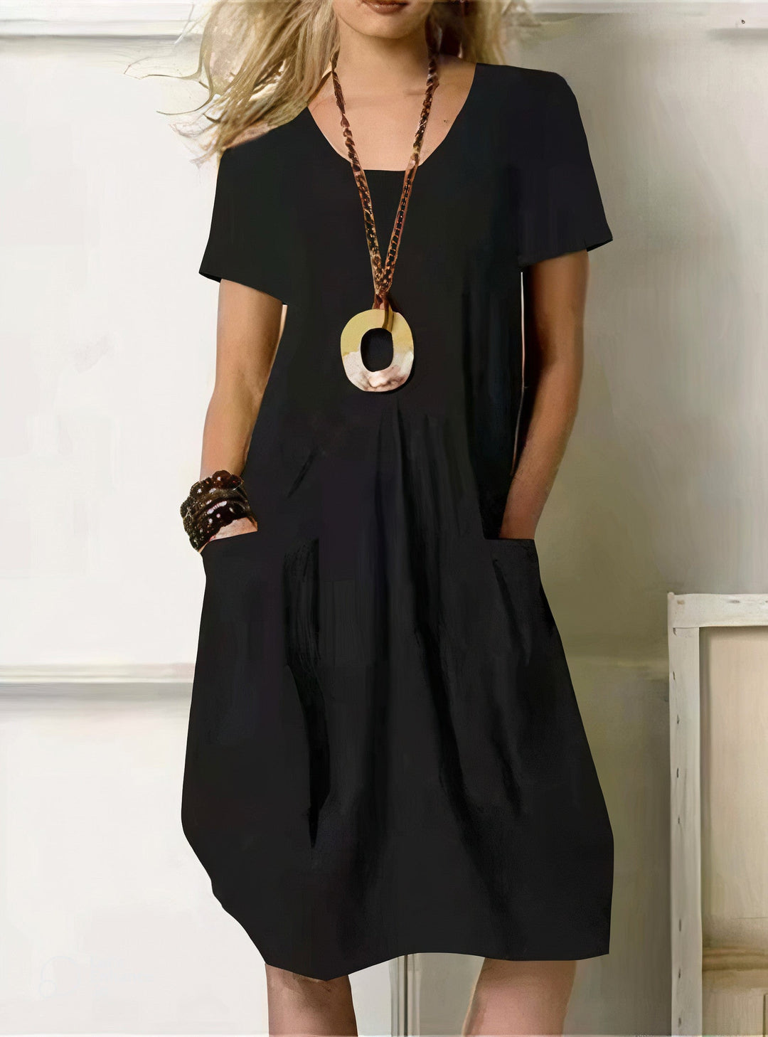 R&B | Bauchbedeckendes Midi-Kleid mit Taschen