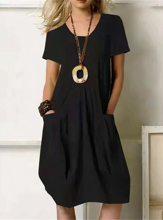 R&B | Bauchbedeckendes Midi-Kleid mit Taschen