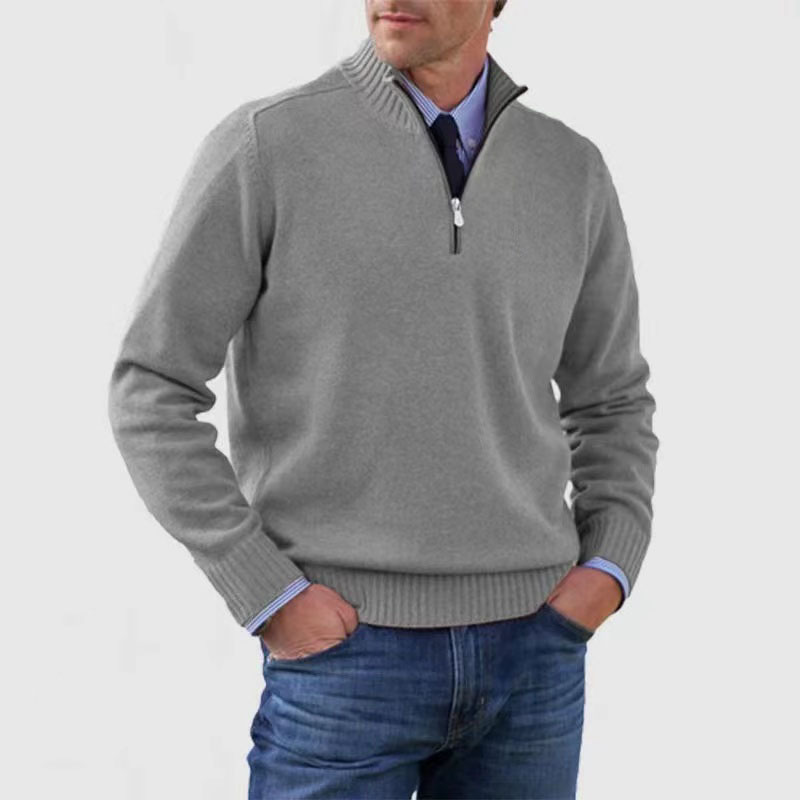 R&B | Herrenpullover Mit Halbem Reißverschluss