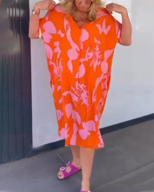 R&B | Lässiges, Lockeres Kleid mit Aufdruck