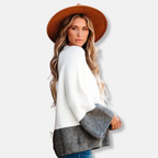 R&B | Relaxed Fit Pullover Sweater Farbblock Crewneck Pullover