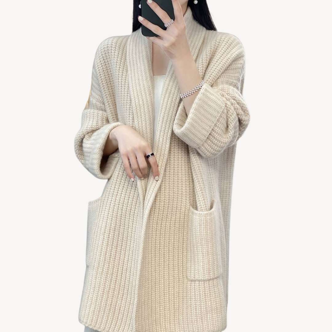 R&B | Damen Lange Strickcardigan Pullover