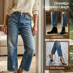 Damen Retro Jeans mit geradem Bein und kurzem Schnitt für Damen