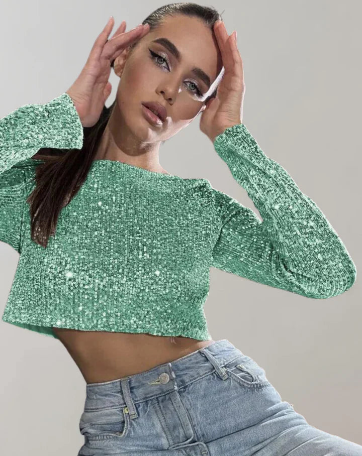 R&B – funkelndes crop-top für einen glamourösen auftritt