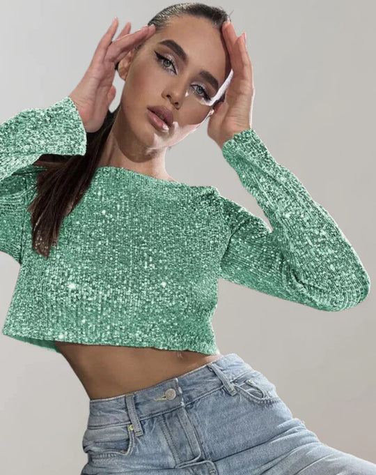 R&B – funkelndes crop-top für einen glamourösen auftritt