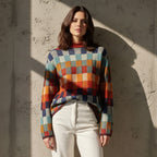 R&B | Karierter Merinowol-Pullover
