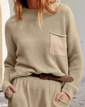 R&B | Rippstrickbluse mit Tasche Baumwolle/polyester Komfortabel und Lässig