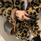 R&B | Stylische Fleecejacke mit Leopardenmuster
