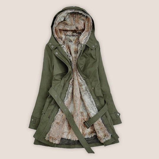 R&B | Kunstfell Gefütterter Parka - Kapuzen-Parka Bis Zur Mitte Des Oberschenkels
