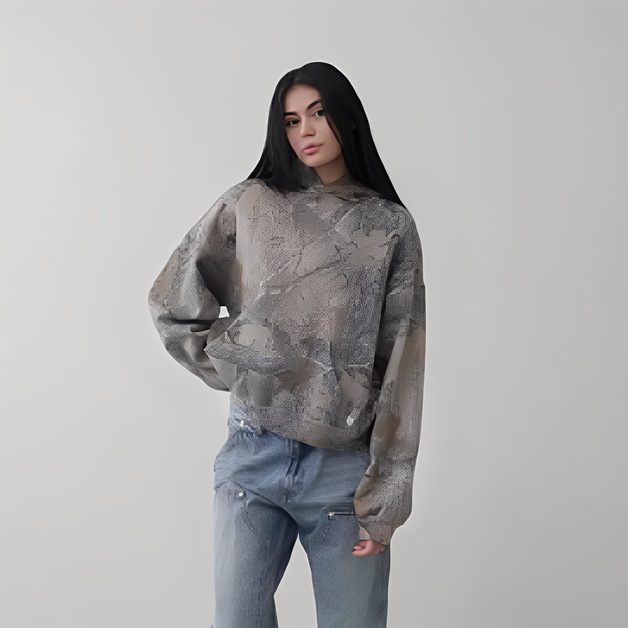 R&B | Bequemer Tarnmuster-Hoodie