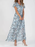 Elegante Blumige Chiffonkleid