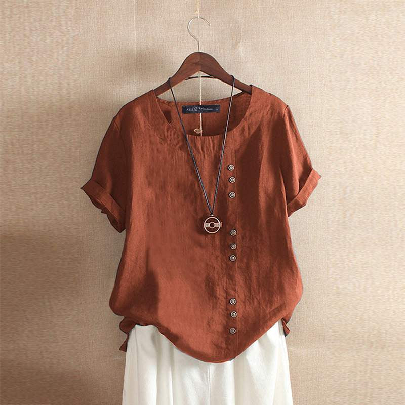 Heidi-Mode – Bluse aus hochwertiger Baumwolle mit schönem Knopfverschluss