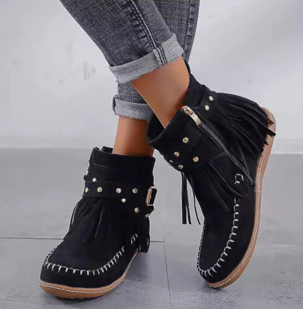 R&B | Wildleder Fransen Stiefel