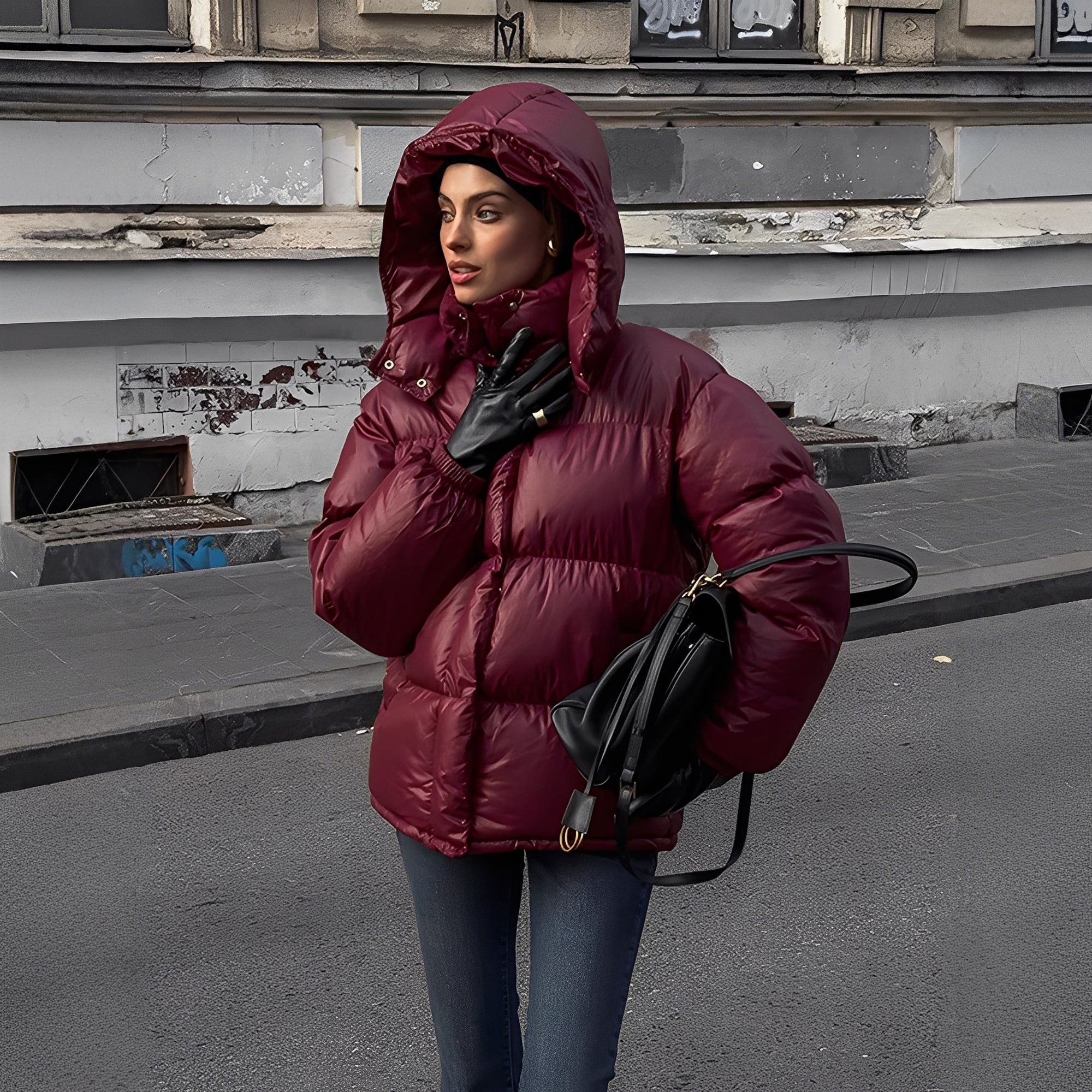 R&B | Damen-Winterjacke mit abnehmbarer Kapuze