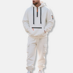 R&B | Trainingsanzug Lässige Passform Halb Reißverschluss Kapuzenpullover Baumwollmix Cargo-Hose