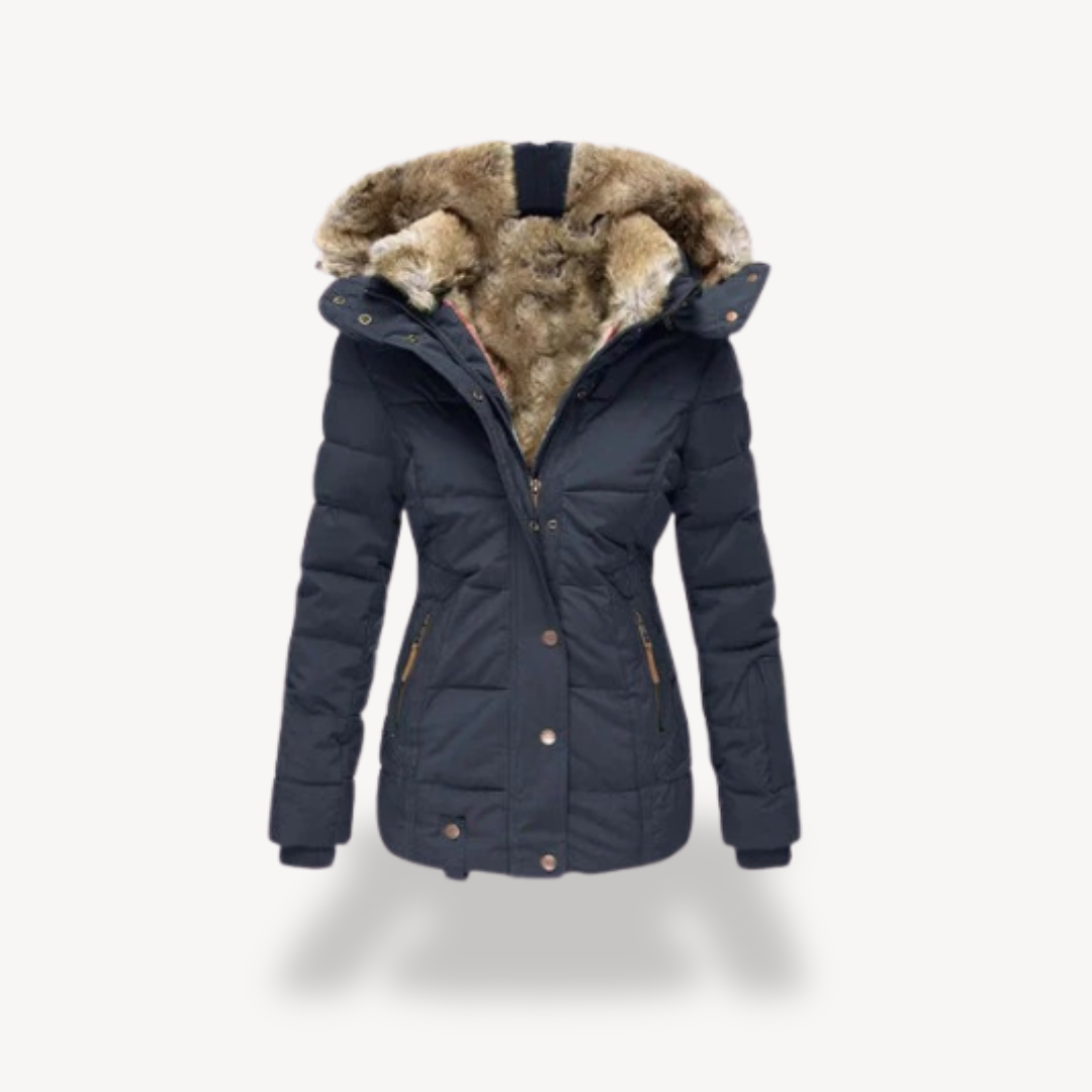 R&B | Gepolsterte Faux-Fur Kapuzenjacke Damen