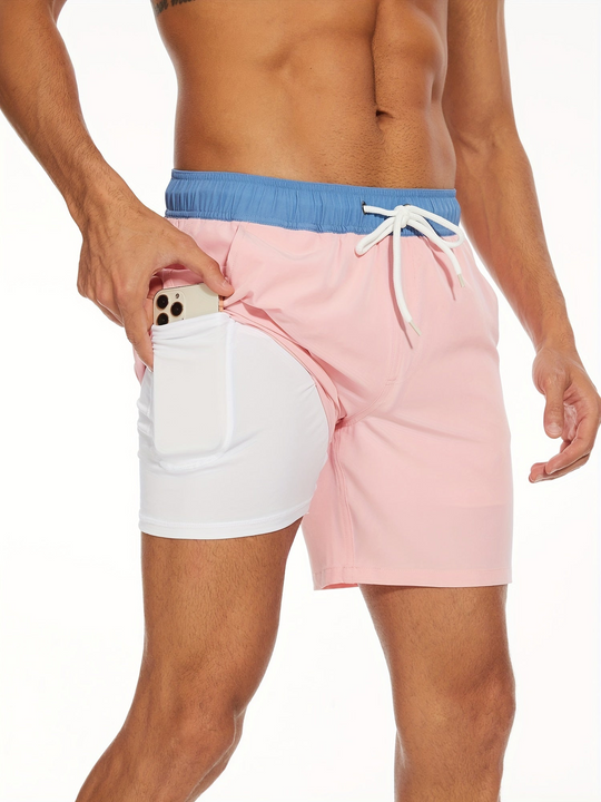 R&B | Schnell Trocknende Herren Badehose Doppelschicht Design