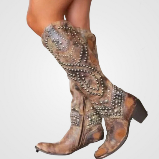 R&B | Lange Stiefel mit Nieten-Design