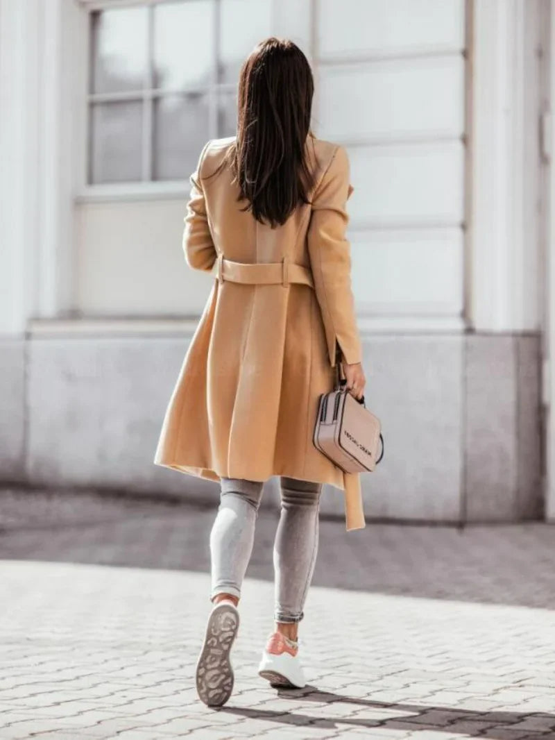 R&B | Klassischer Damen Trenchcoat Mit Doppelter Schleifenverschluss