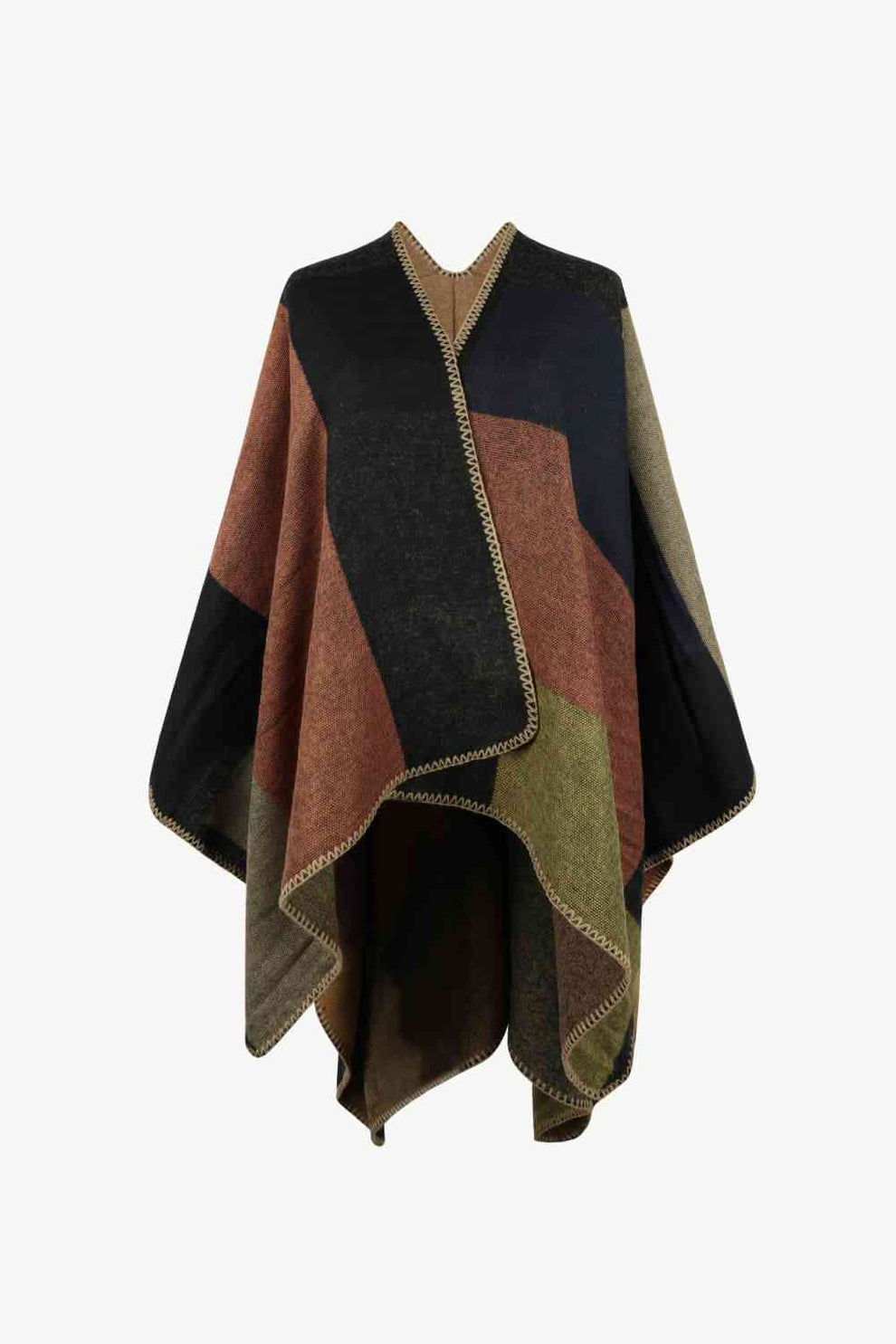 R&B | Poncho Mit Offenem Design Und Satten Farbtönen