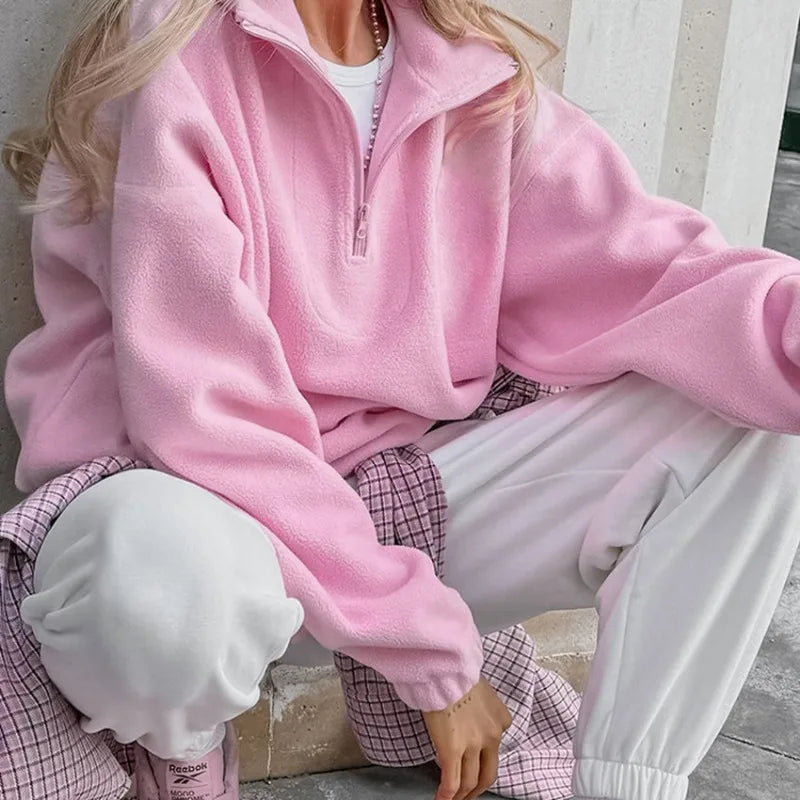 R&B | Kuscheliger Fleece-Pullover mit Reißverschluss