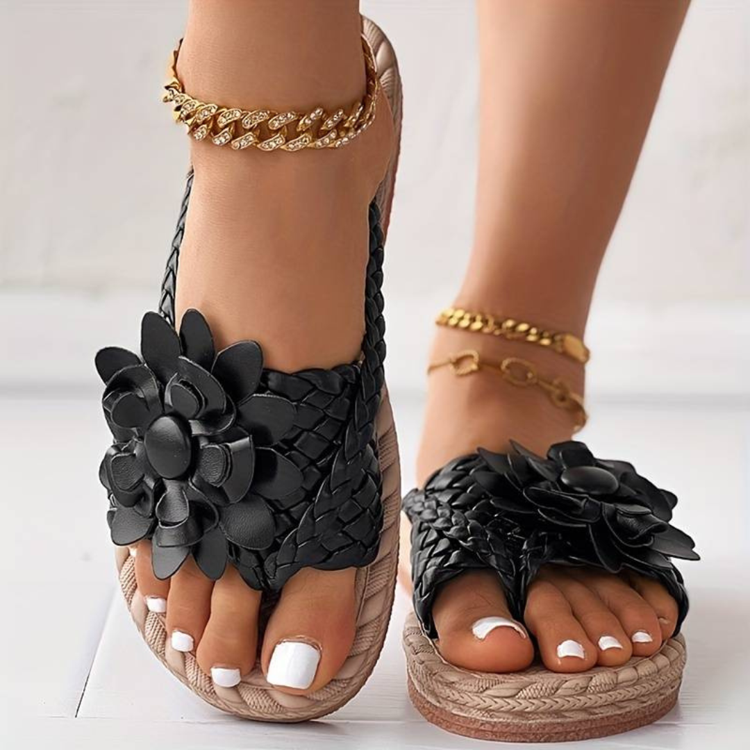 R&B | Damen-Sandalen mit Offener Zehenspitze und Eleganten Geflochtenen Riemen