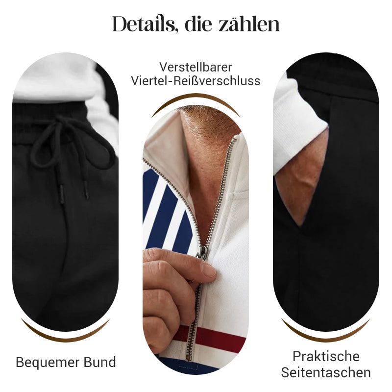Herren Set Pullover mit grafischem Druck und Hose