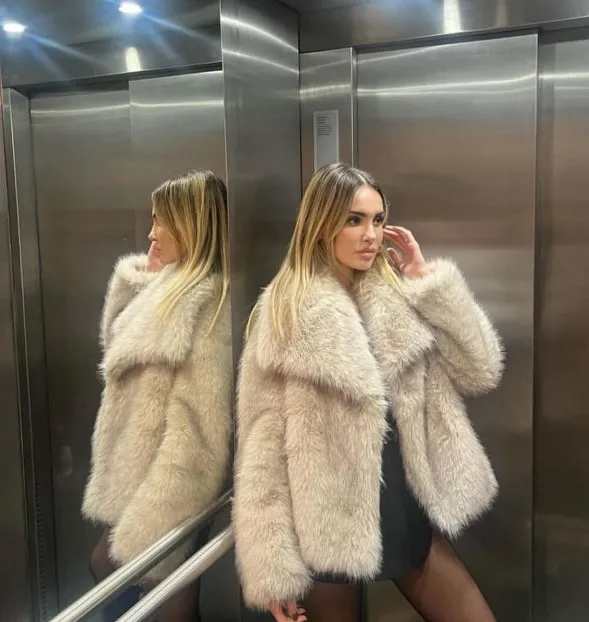 R&B | Trendy Damen Winterjacke aus Kunstfell