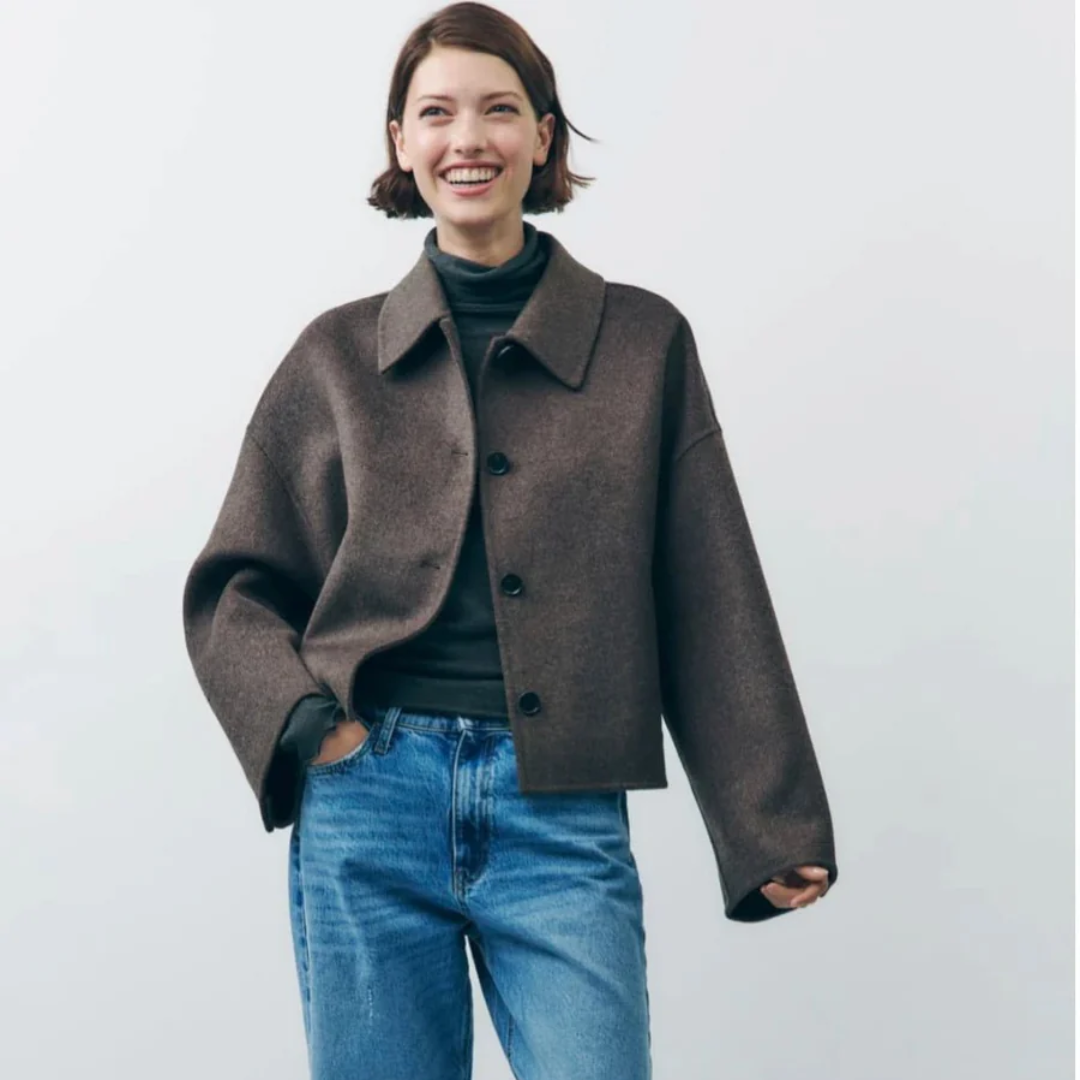 R&B | Damen Oversized Button Down Winter Mantel Warme