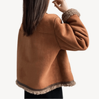 R&B | Damen Kunstpelzbesatz Fleecegefütterte Jacke