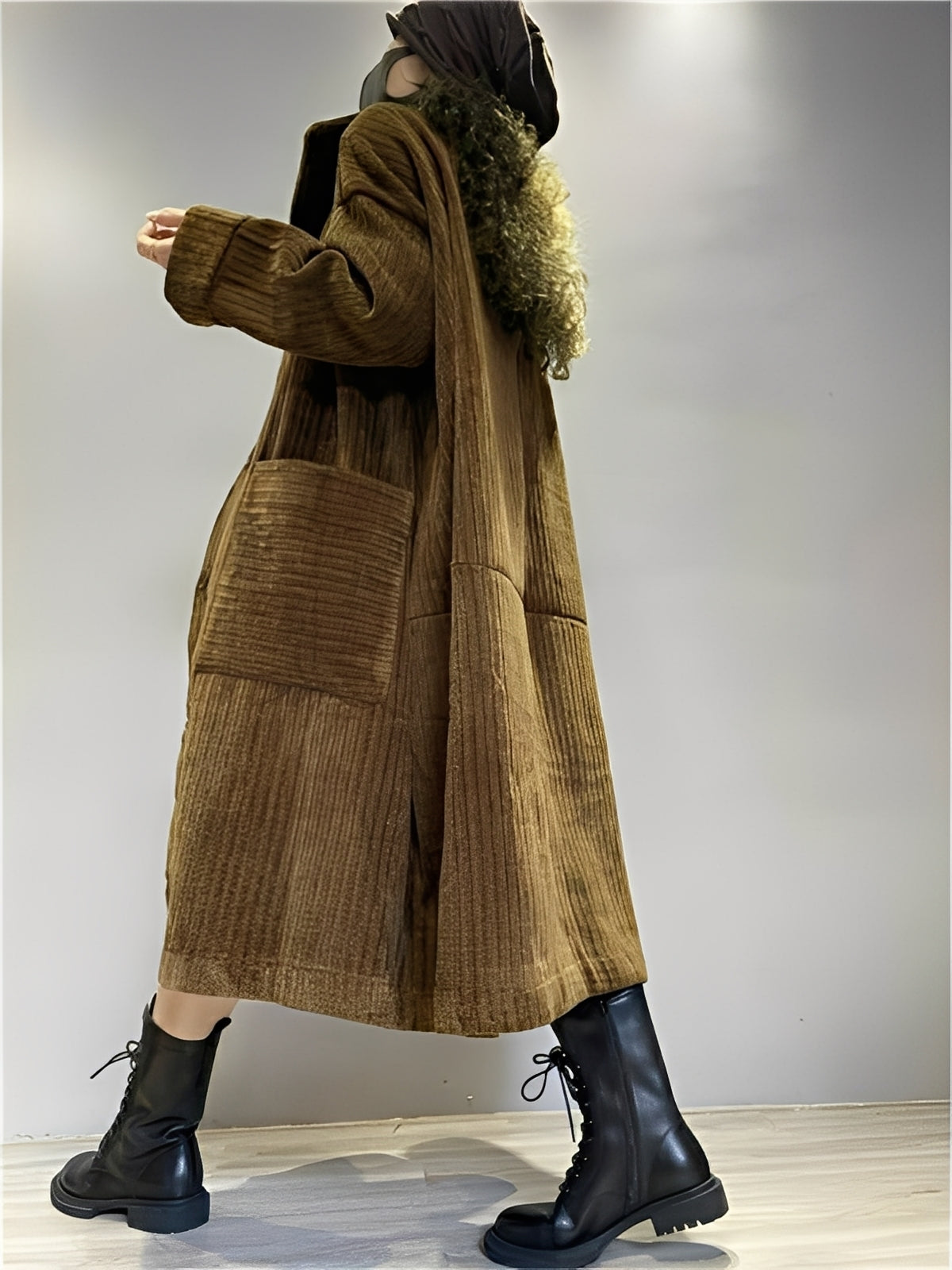 R&B | Lange, bequeme Cordjacke mit Taschen für Damen