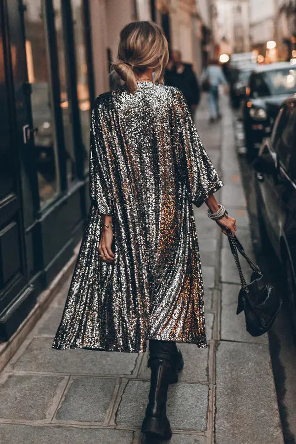 R&B | Glamour Kimono aus Pailletten mit Schlüsselloch
