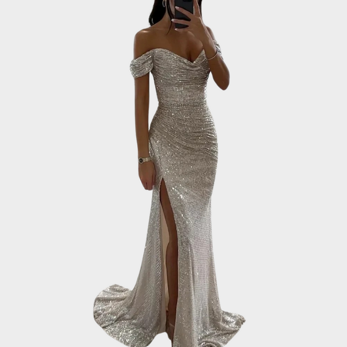 R&B | Damen Lange Elegante Abendkleid mit Schlitz für Frauen