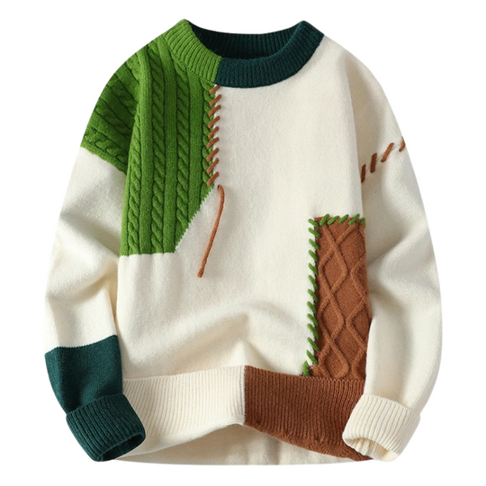R&B | Sweater mit Patchwork Einzigartiges Design Weich und Warm
