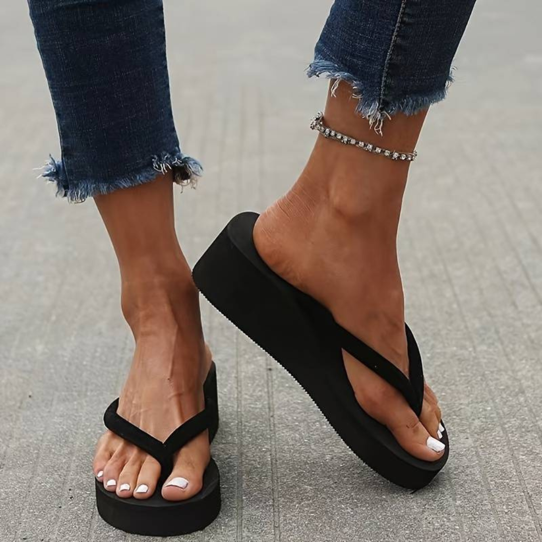 R&B | Flip Flop | Bequeme Keilabsatz-Flip-Flops für den Sommer