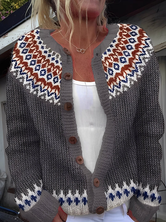 R&B | Elegante Damenstrickjacke mit Knöpfen