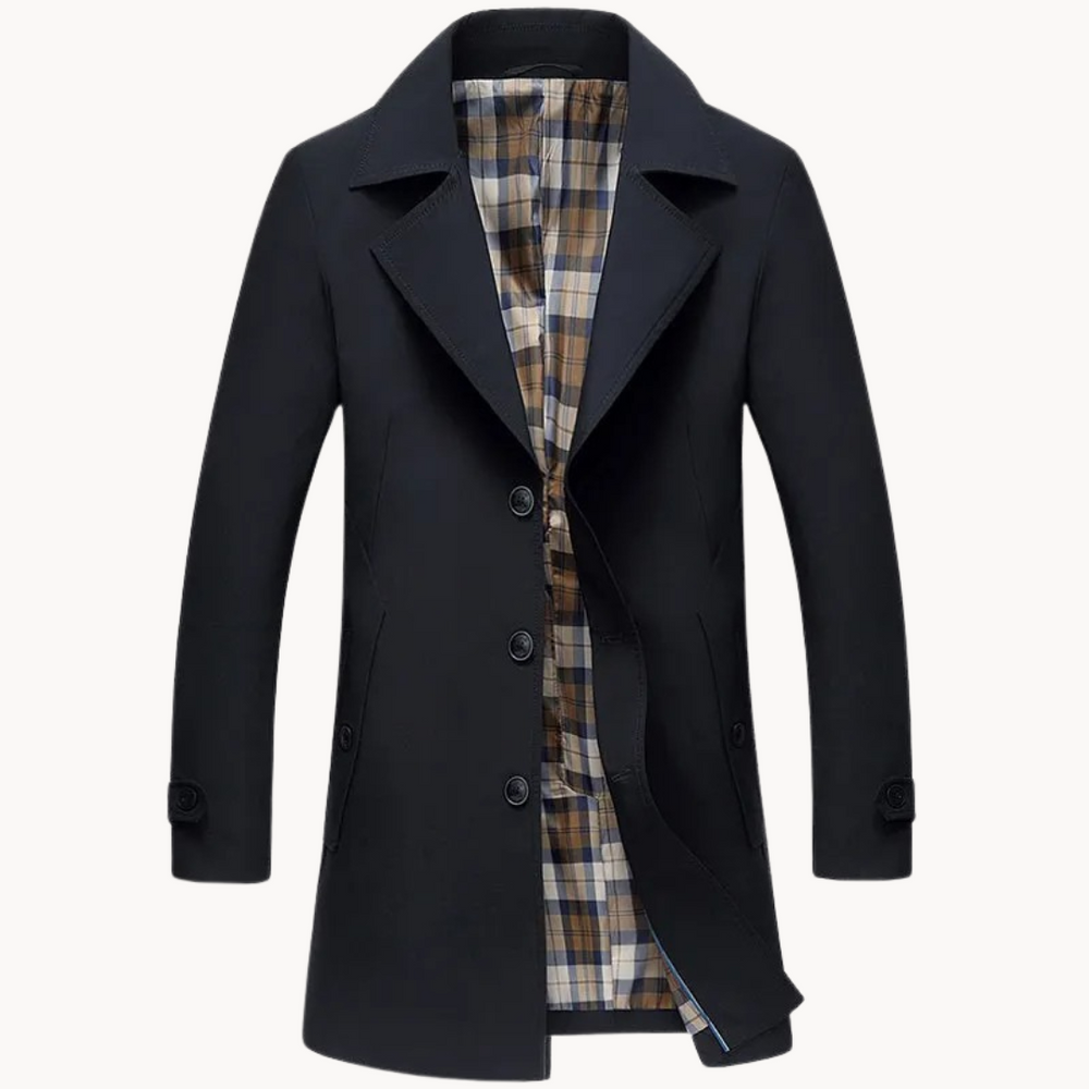 R&B | Strapazierfähiger Winddichter Herren-Trenchcoat mit Design