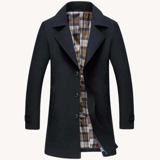 R&B | Strapazierfähiger Winddichter Herren-Trenchcoat mit Design