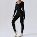 Einfarbiger Langarm-Sport-Overall