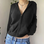 R&B | Gemütlicher Kapuzenstrickcardigan mit Knopfleiste Vorne