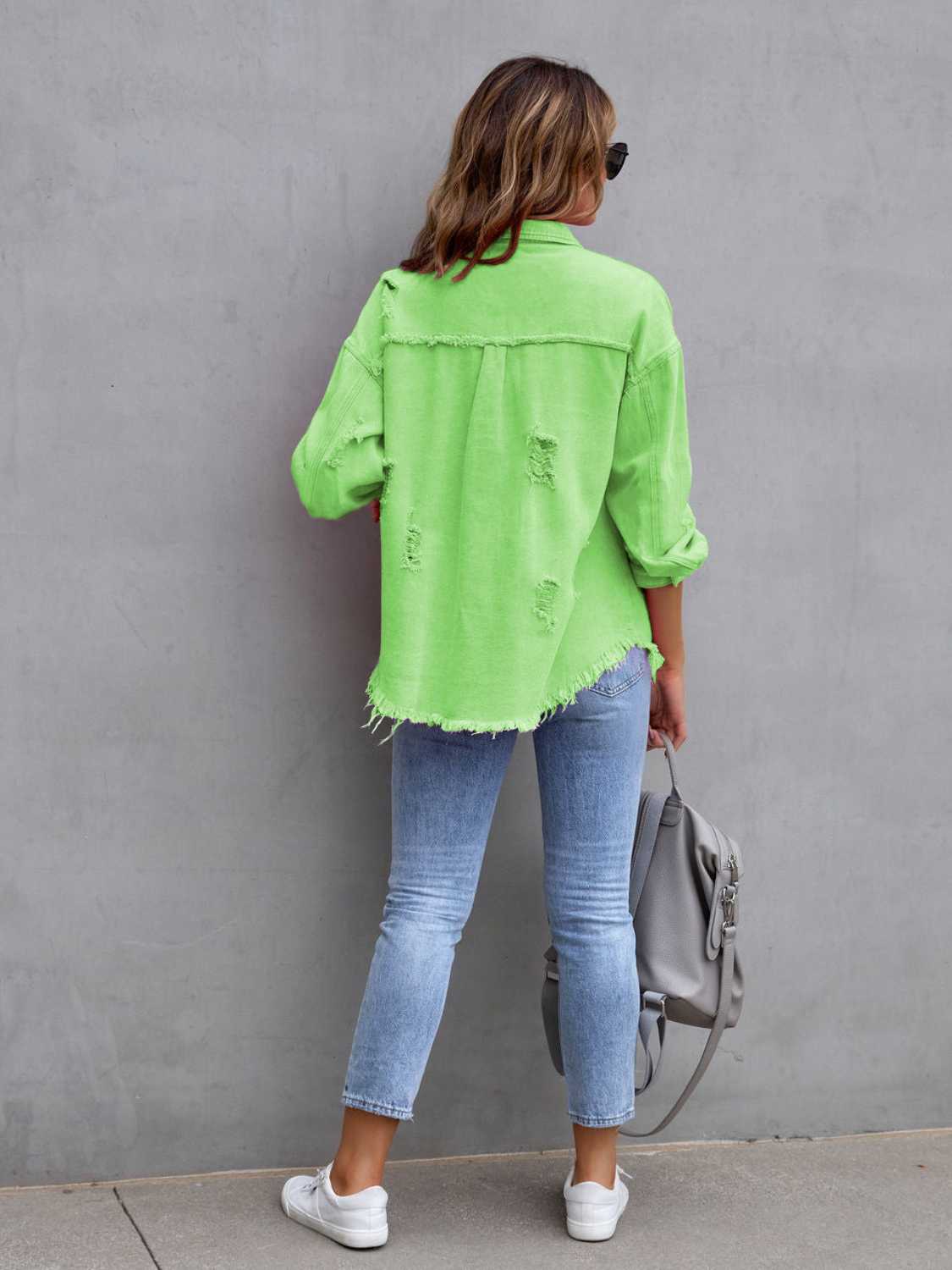 R&B | Distressed Drop Shoulder Denimjacke