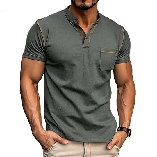 R&B | Kurzärmeliges Henley-Hemd