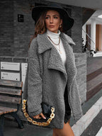R&B | Double Take Zip up Teddy Jacke mit Kragen