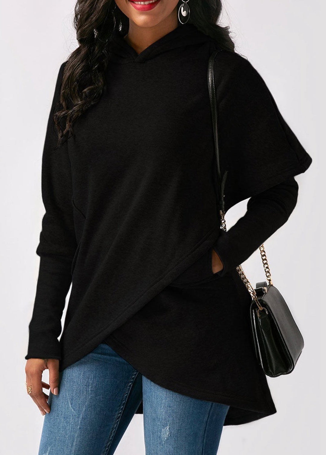 R&B | Hoodie - Damen Herbst Trendy Asymmetrischer Hoodie