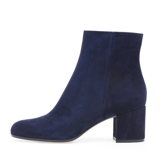 R&B | Damen Chunky Heel Rund-Toe Mittel-Hügel Stiefel
