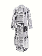 Hemdkleid mit Zeitungsdruck