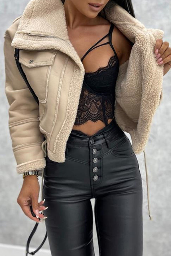 R&B | kurze Reißverschluss Bikerjacke