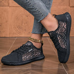 Sneakers mit floraler Spitze und atmungsaktivem Mesh-Futter R&B R&B
