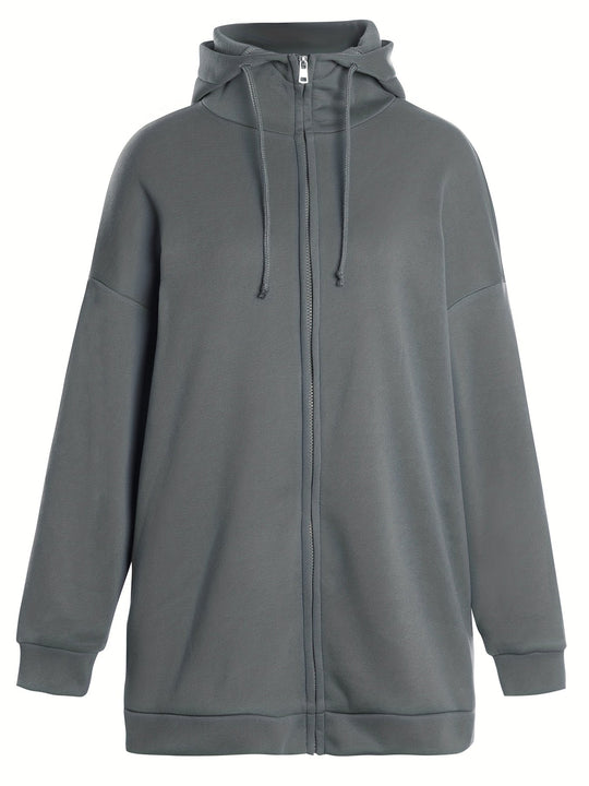 R&B | Comfort - Extrem Bequemer Langer Zip-Up-Plüsch-Hoodie mit Kapuze für Damen